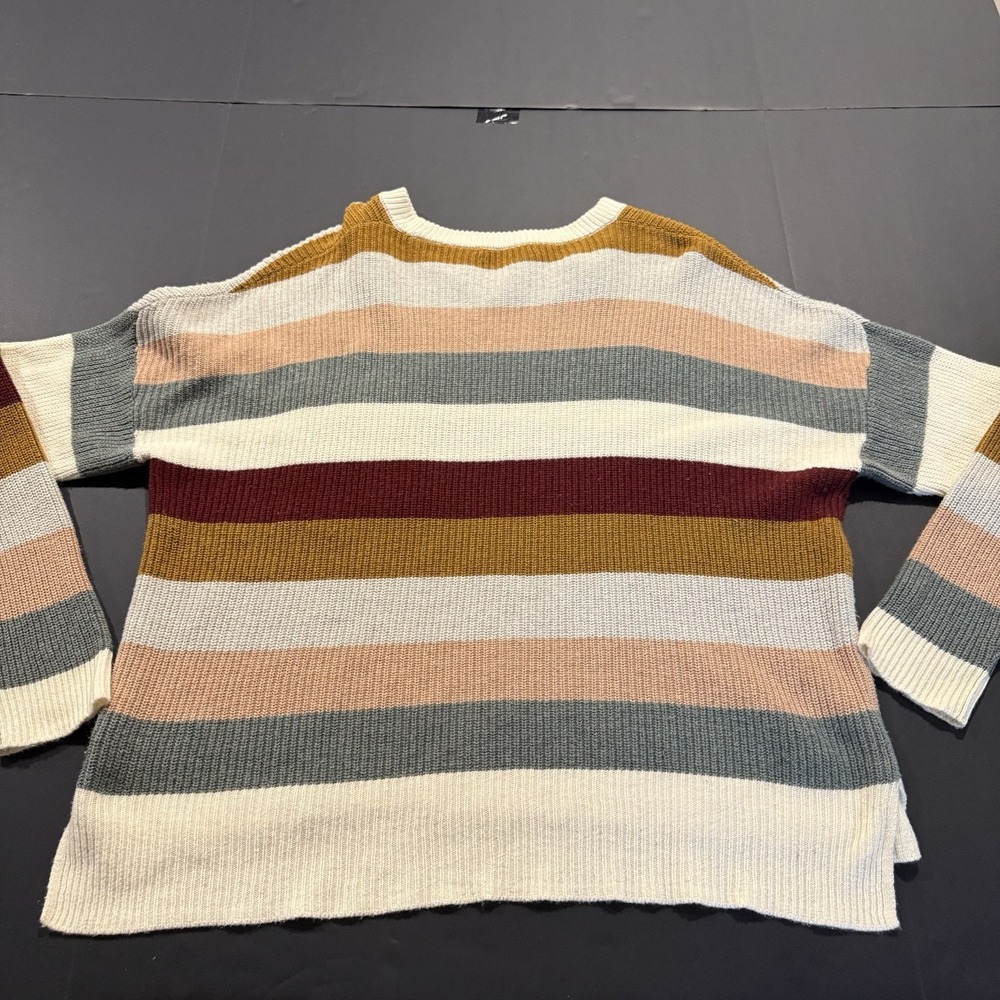 Madewell Women's Pullover Long Sleeve Knit Sweater Size XL Walton Stripe Pocket - Picture 6 of 9